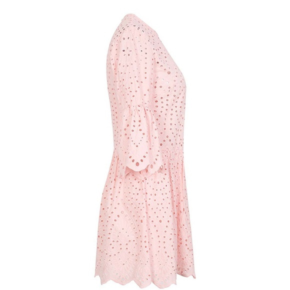 LYRIKA Pink Lace Mini Tunic Dress - Picture 4 of 8